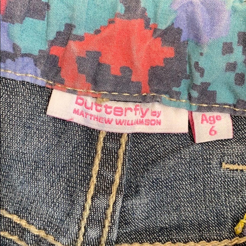 Girls butterfly embroidered jeans size 6 - Picture 3 of 8